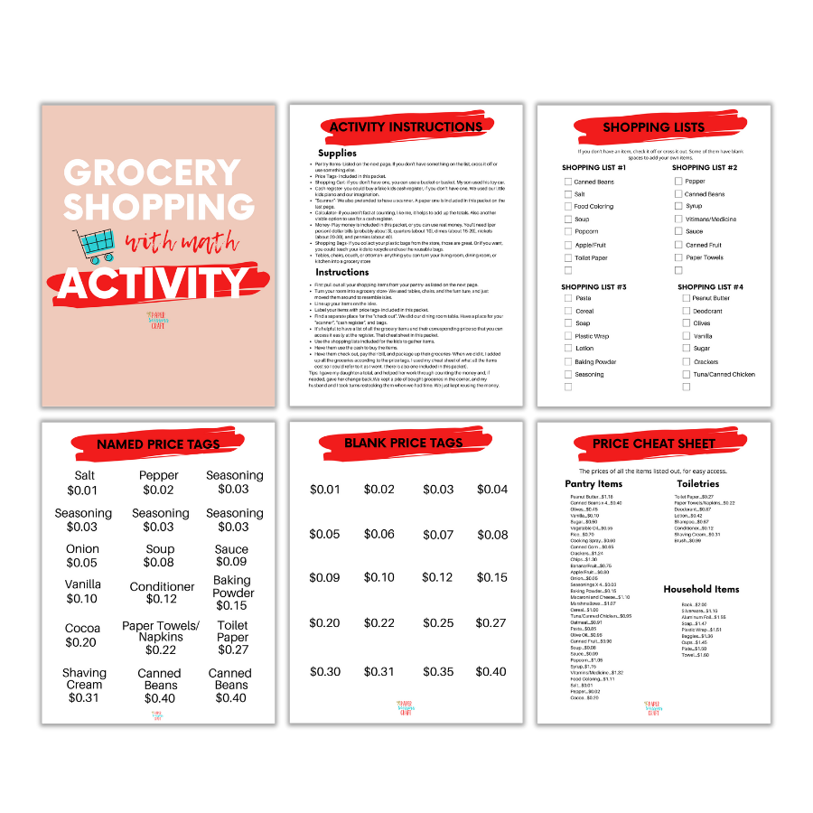 Grocery Store Activity Packet