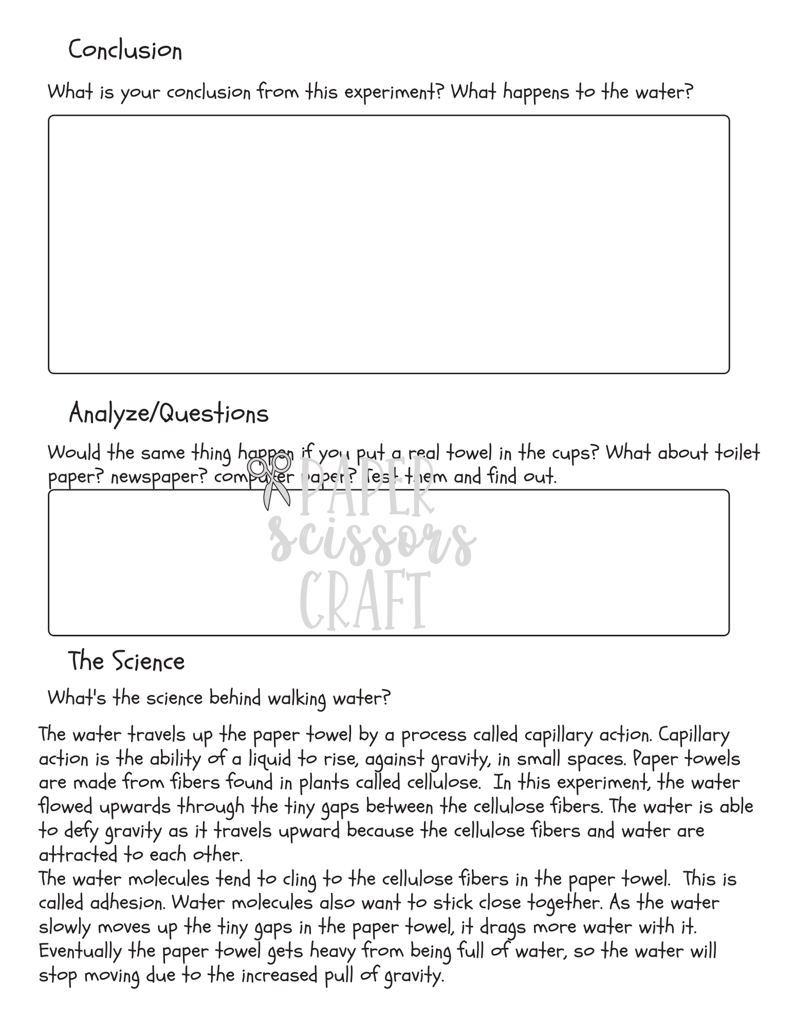 The Scientific Method: The Walking Water Experiment