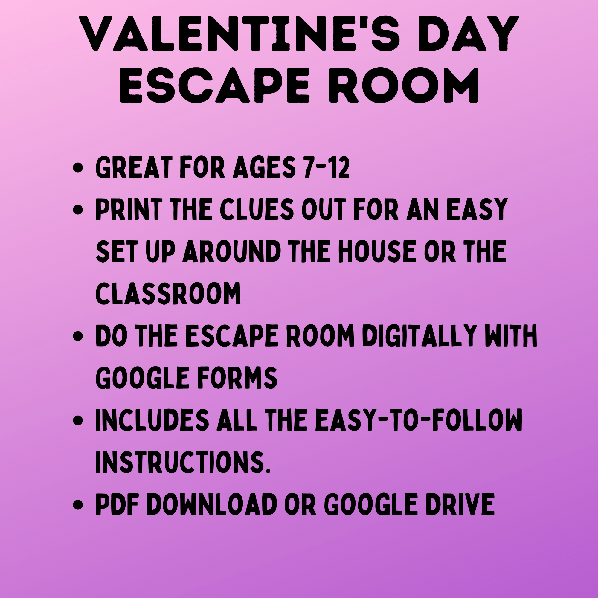 Valentine's Day Escape Room for Kids | Kids Games | Classroom Games | Party Games | Digital Escape Room | Classroom Party | Family Games