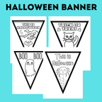 Halloween Coloring Banner for Kids