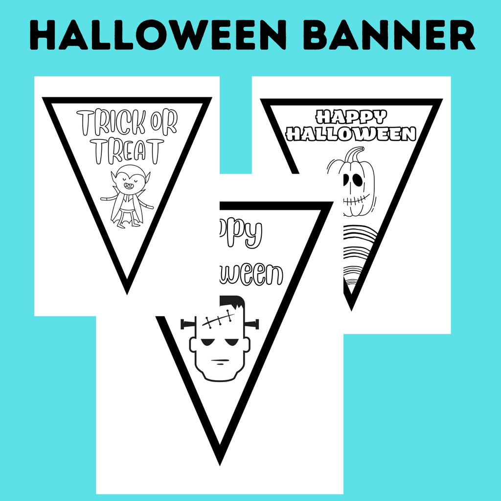 Halloween Coloring Banner for Kids
