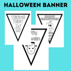 Halloween Coloring Banner for Kids