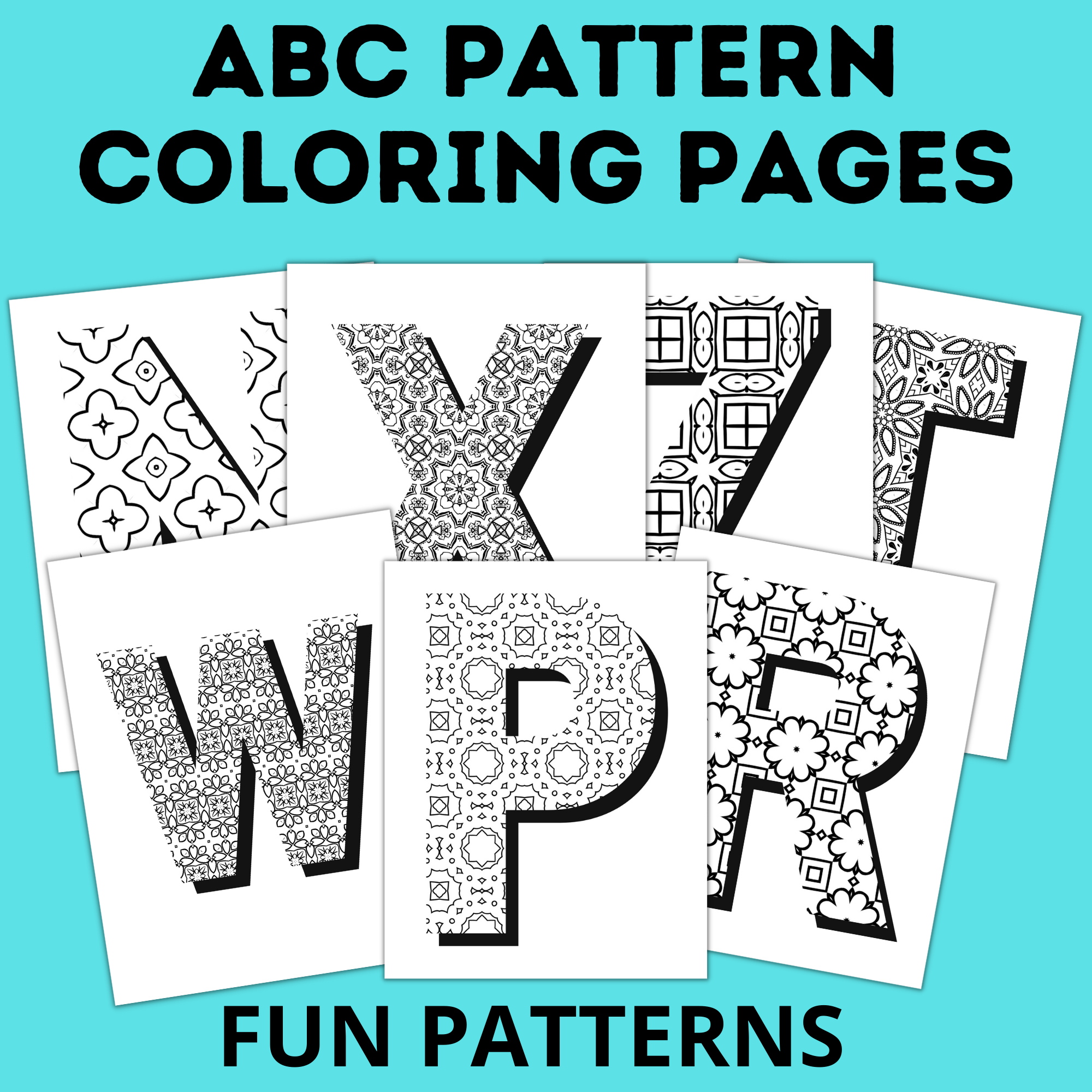 ABC Coloring Pages | ABC Geometric shape | Design Coloring Pages | Kids Coloring Pages