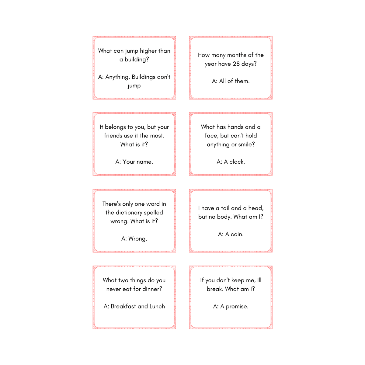 Chalkboard Riddles Kid's Riddle Cards | Kid's Riddle Questions | Riddles for Kids – Paper ...