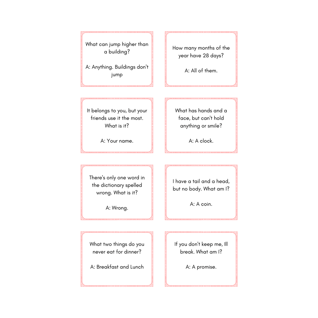 Kid's Riddle Cards | Kid's Riddle Questions | Riddles for Kids