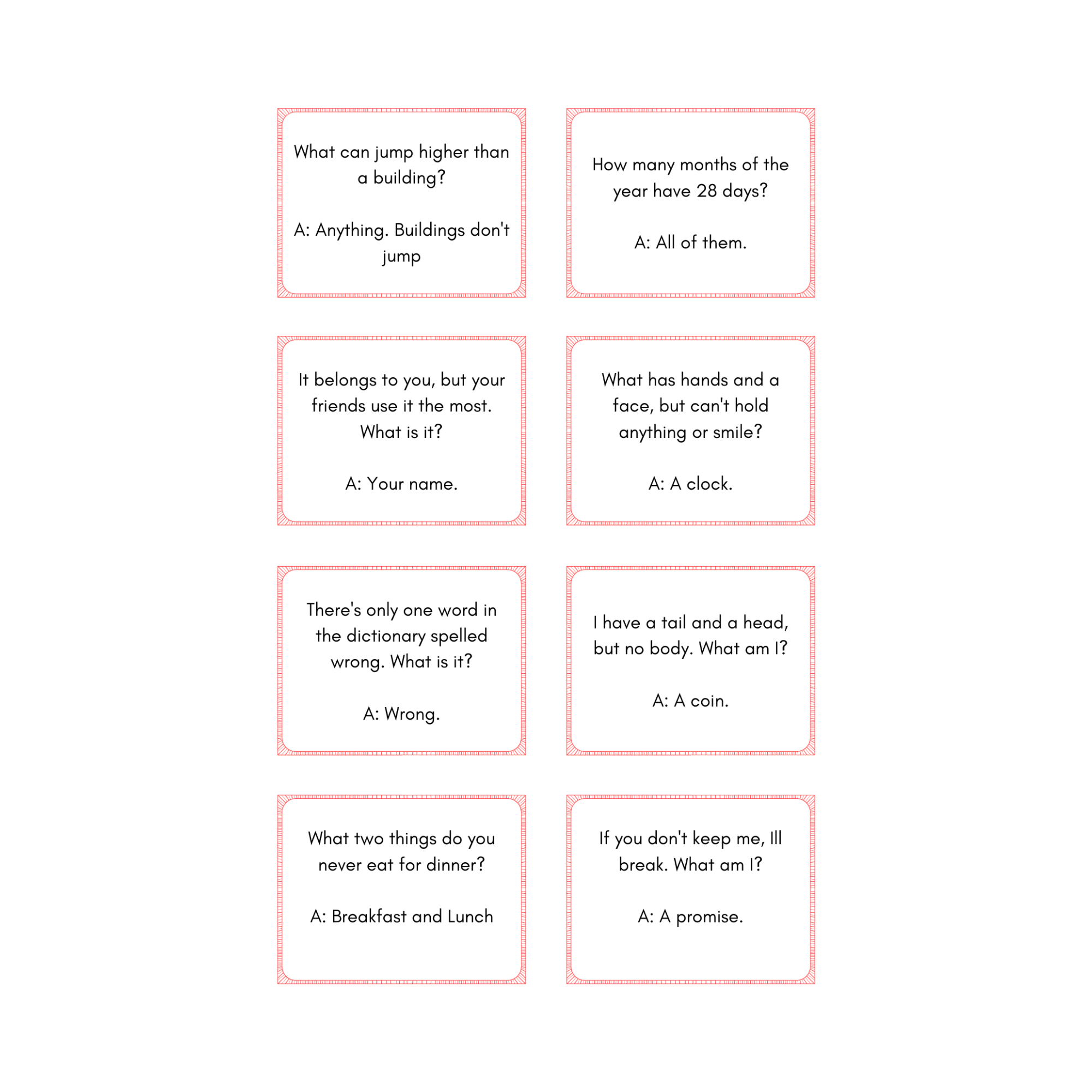 Kid's Riddle Cards | Kid's Riddle Questions | Riddles for Kids