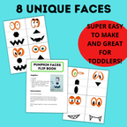 Pumpkin Face Flip Book for Kids and Toddlers for Halloween