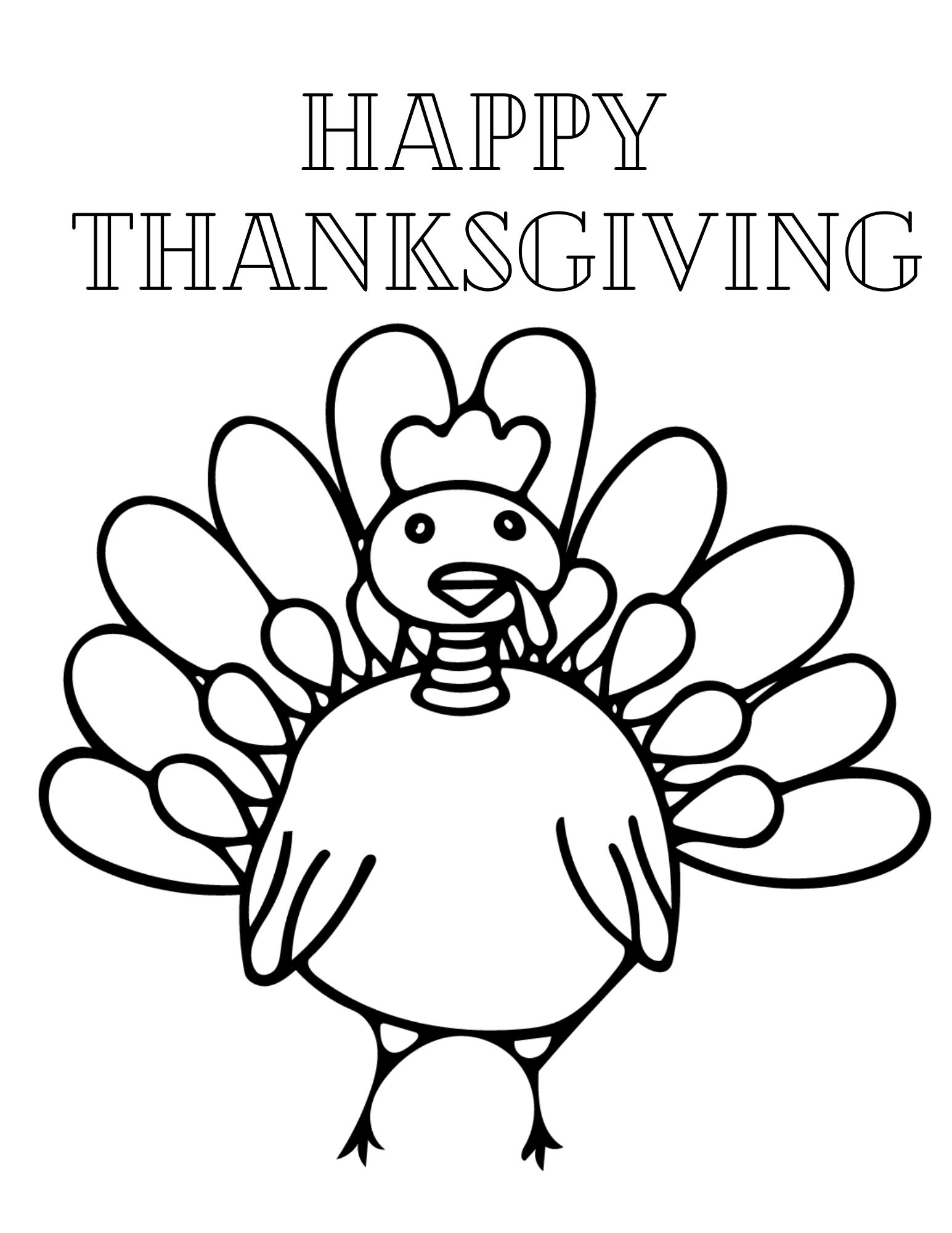 Happy Thanksgiving Coloring Page