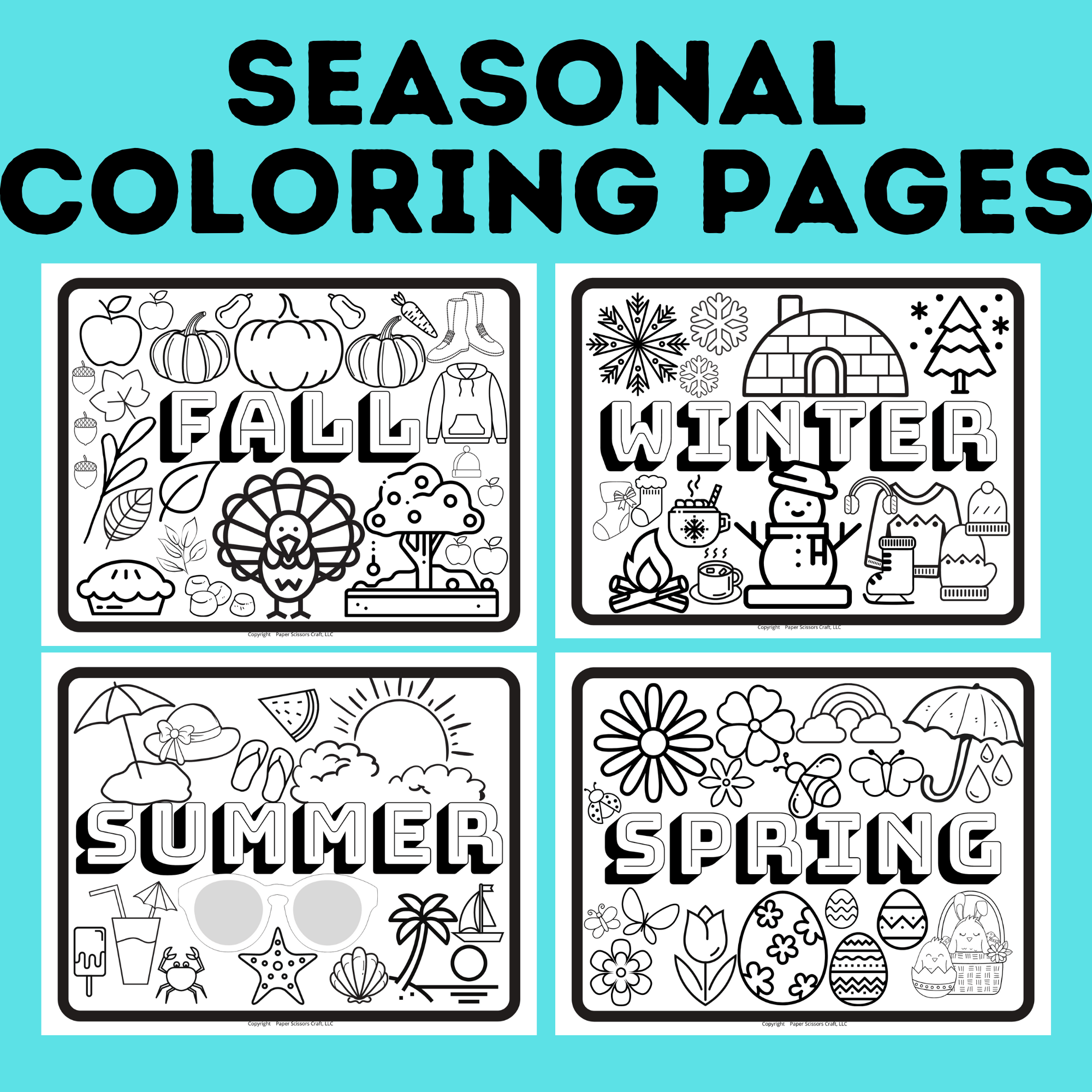 Seasonal Coloring Pages for Preschoolers and Kids