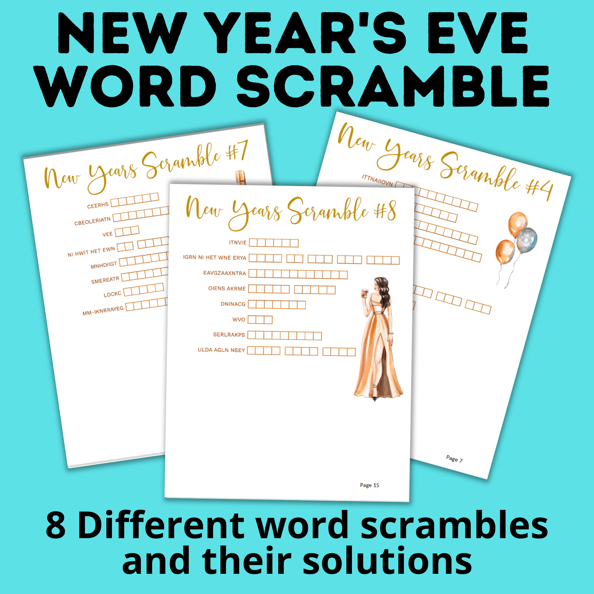 New Year's Eve Scramble Puzzles