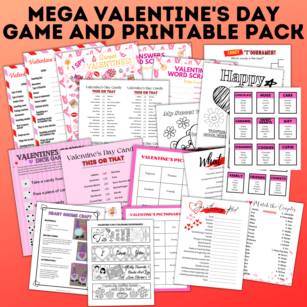 Mega Valentine's Day Game and Printable Pack for Kids