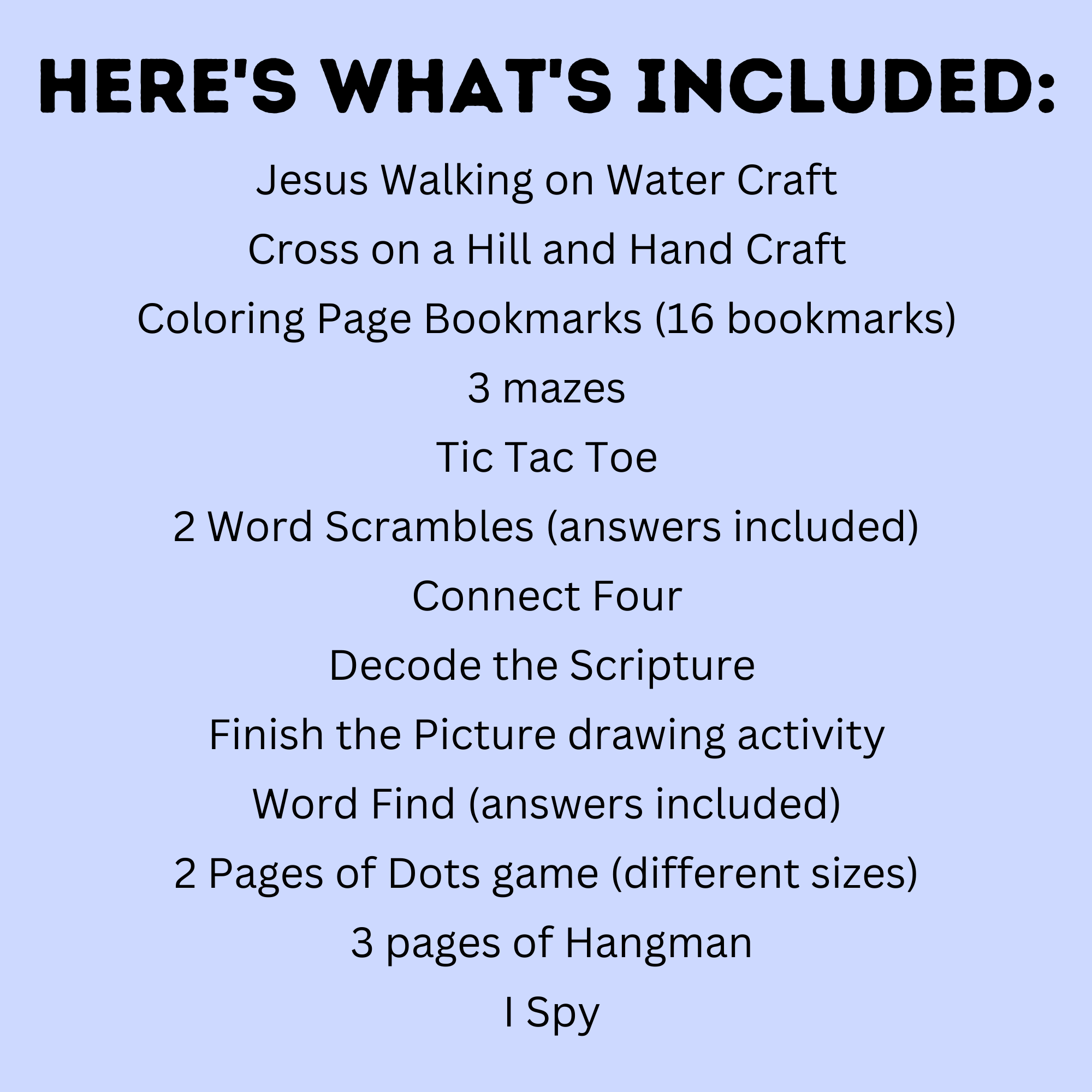 Sunday School Activity Fun Pack | Sunday School Printables | Church Activities