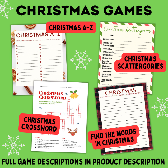 Christmas Word Game Bundle for Kids | Christmas Games for Kids
